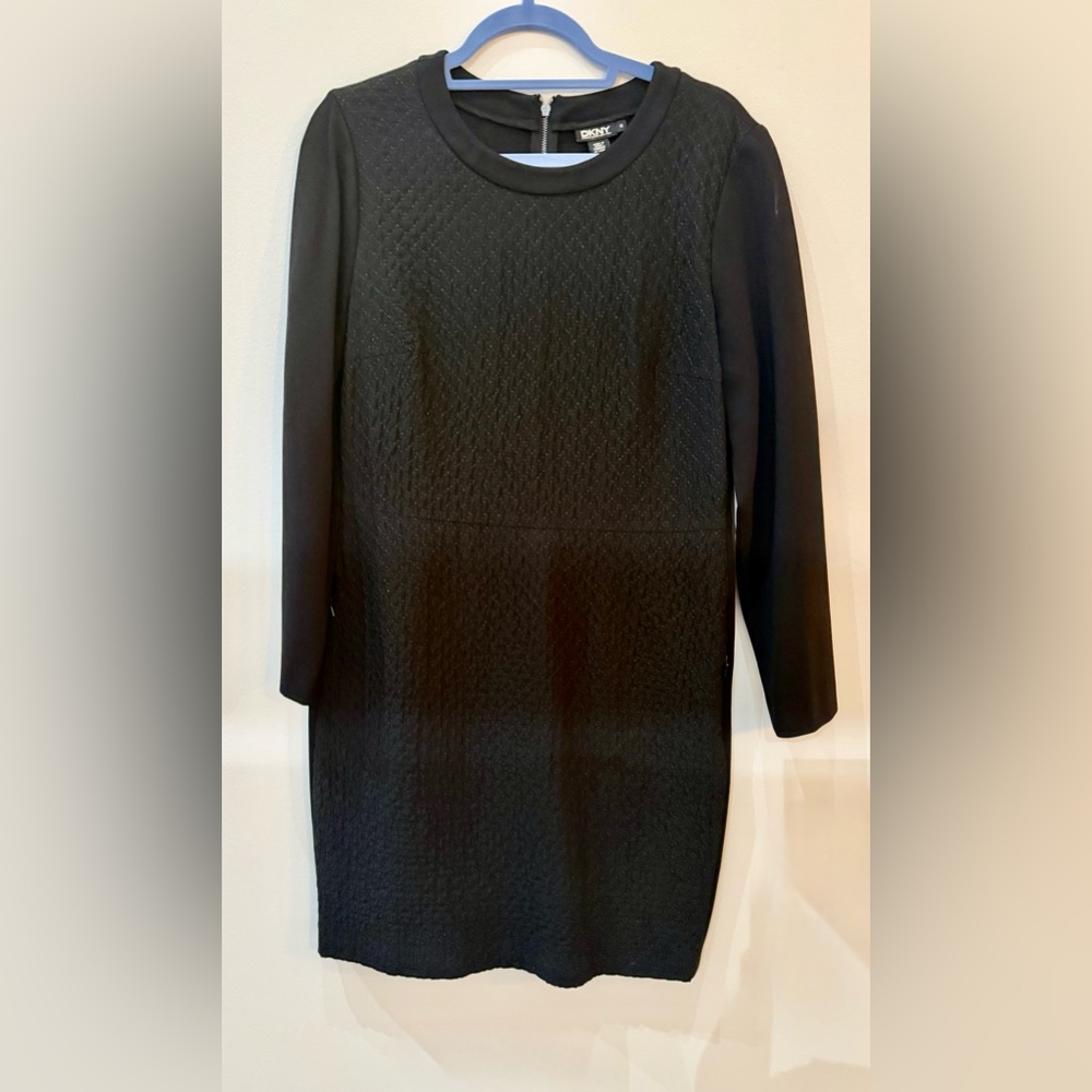 DKNY Elegant Black Quilted Dress